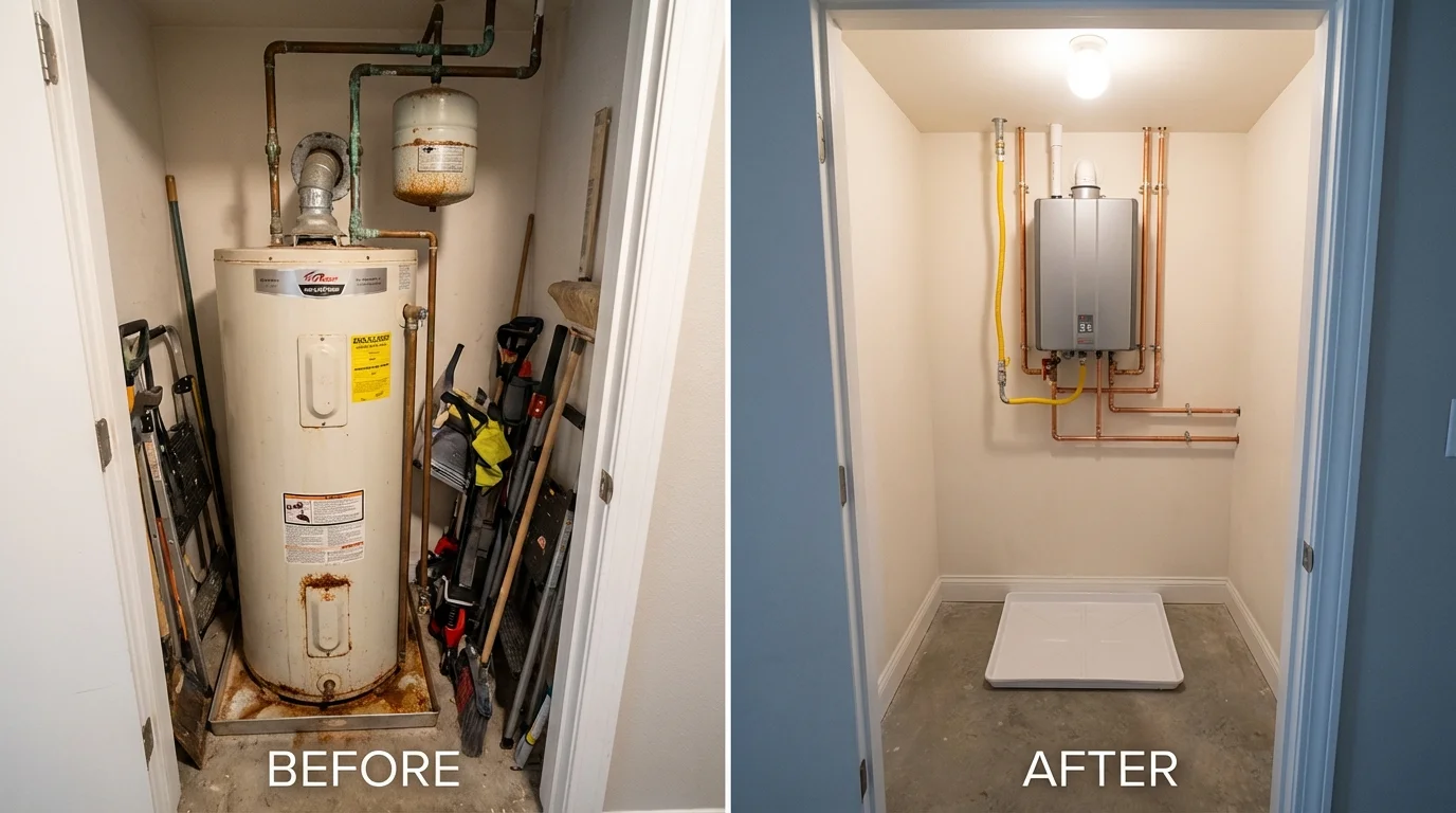 Tank water heater versus wall-mounted tankless unit comparison for Pelham, AL homeowners